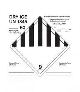 Etiquetas de envío HIELO SECO 9 UN 1845